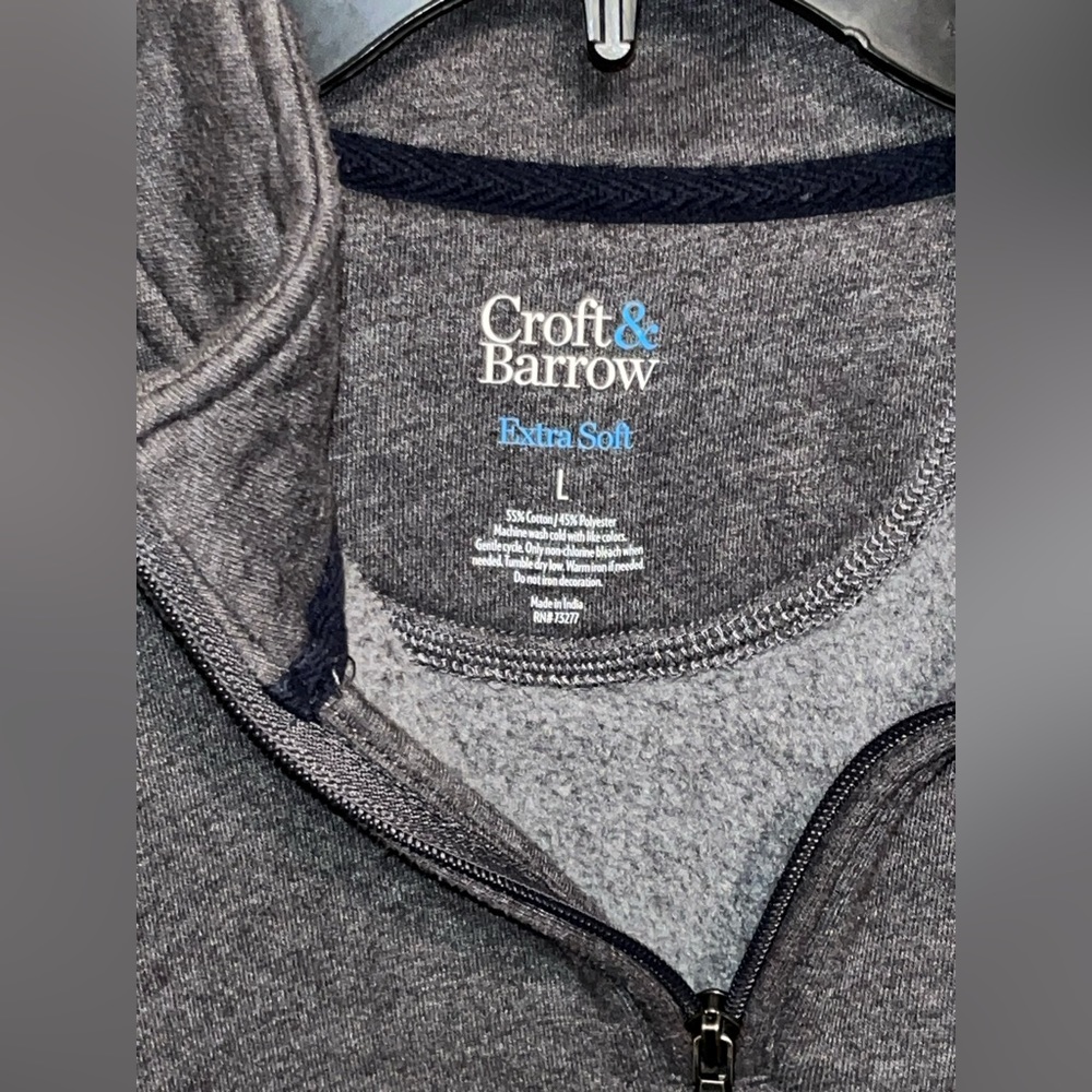 💁‍♂️EUC💁‍♂️Croft & Barrow Grey Pull Over 🧥 Jacket. - Picture 4 of 6